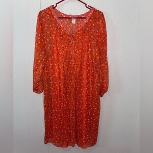 Old Navy Floral Red Dress with Slip